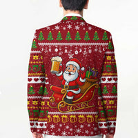 One More Night Santa Beer Christmas Blazer Xmas Holiday Patterns - Wonder Print Shop