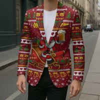 One More Night Santa Beer Christmas Blazer Xmas Holiday Patterns - Wonder Print Shop