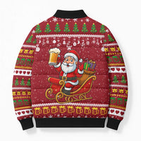 One More Night Santa Beer Christmas Bomber Puffer Jacket Xmas Holiday Patterns - Wonder Print Shop