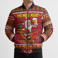 One More Night Santa Beer Christmas Bomber Puffer Jacket Xmas Holiday Patterns - Wonder Print Shop