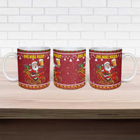 One More Night Santa Beer Christmas Ceramic Mug Xmas Holiday Patterns - Wonder Print Shop