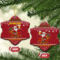 One More Night Santa Beer Christmas Ceramic Ornament Xmas Holiday Patterns - Wonder Print Shop