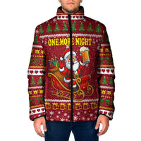One More Night Santa Beer Christmas Padded Jacket Xmas Holiday Patterns - Wonder Print Shop
