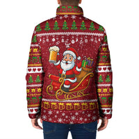One More Night Santa Beer Christmas Padded Jacket Xmas Holiday Patterns - Wonder Print Shop