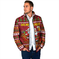 One More Night Santa Beer Christmas Padded Jacket Xmas Holiday Patterns - Wonder Print Shop