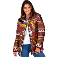 One More Night Santa Beer Christmas Padded Jacket Xmas Holiday Patterns - Wonder Print Shop