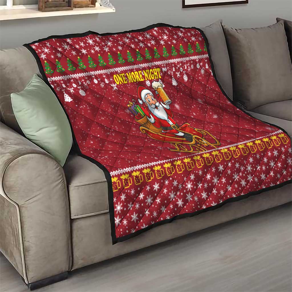 One More Night Santa Beer Christmas Quilt Xmas Holiday Patterns - Wonder Print Shop