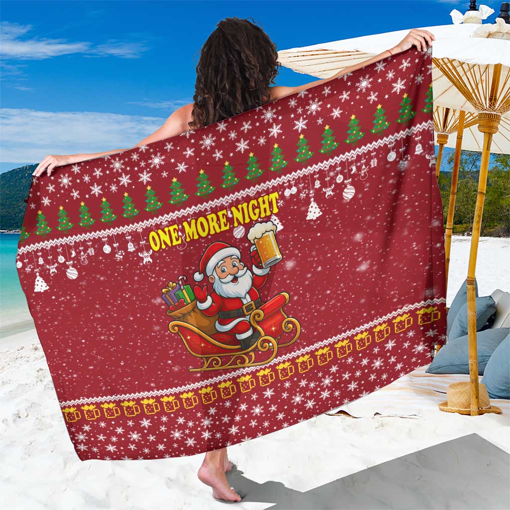 One More Night Santa Beer Christmas Sarong Xmas Holiday Patterns - Wonder Print Shop