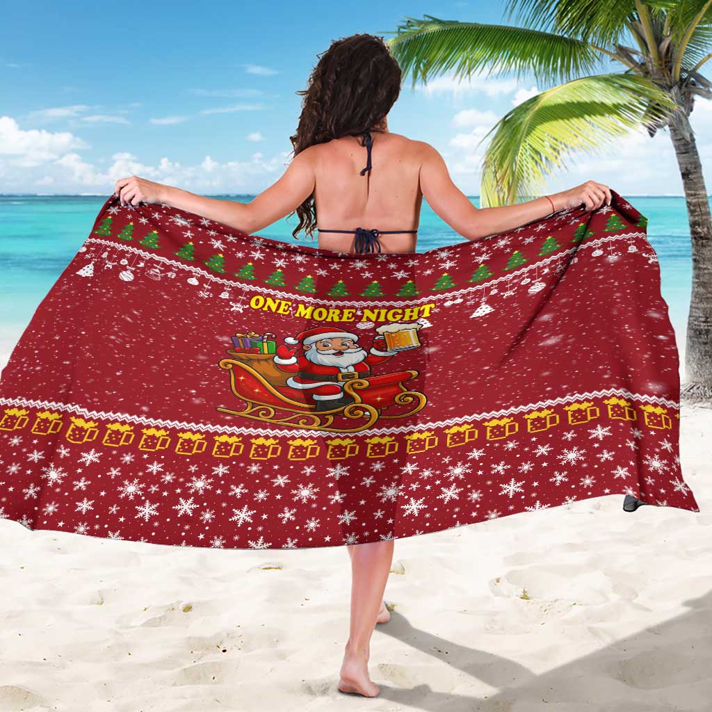 One More Night Santa Beer Christmas Sarong Xmas Holiday Patterns - Wonder Print Shop