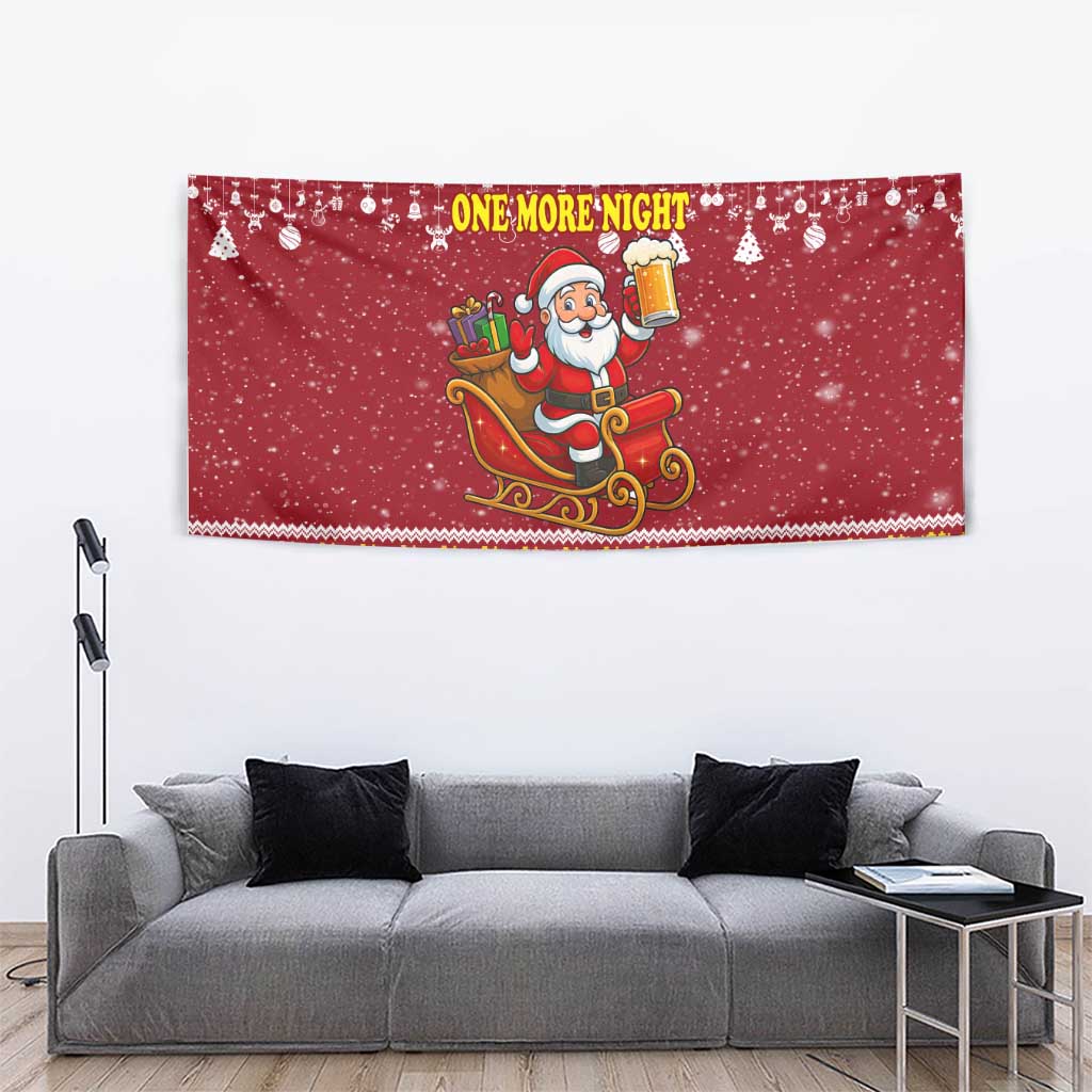 One More Night Santa Beer Christmas Tapestry Xmas Holiday Patterns - Wonder Print Shop
