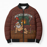 One Night Only Christmas Bomber Puffer Jacket Xmas Holiday Patterns - Wonder Print Shop