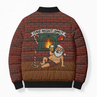 One Night Only Christmas Bomber Puffer Jacket Xmas Holiday Patterns - Wonder Print Shop