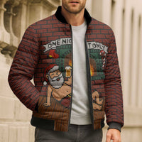 One Night Only Christmas Bomber Puffer Jacket Xmas Holiday Patterns - Wonder Print Shop