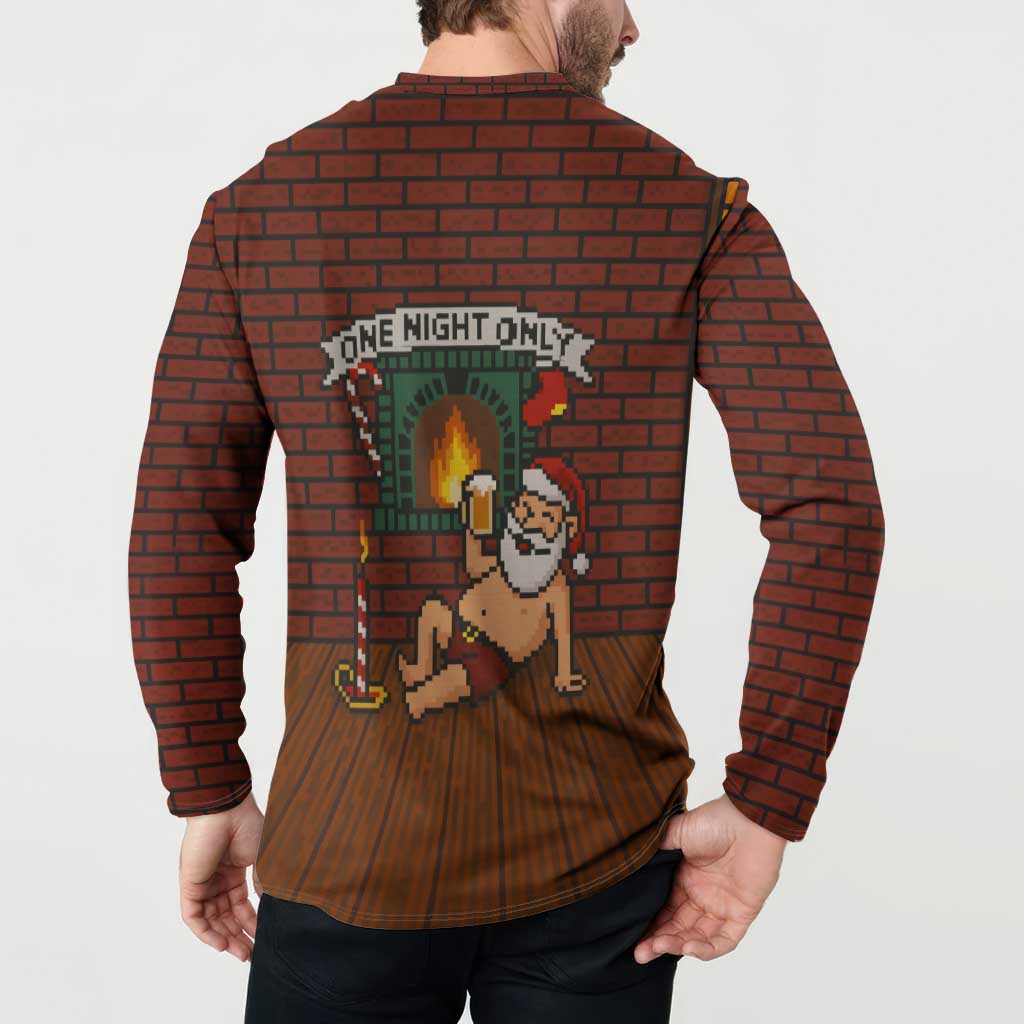 One Night Only Christmas Button Sweatshirt Xmas Holiday Patterns - Wonder Print Shop