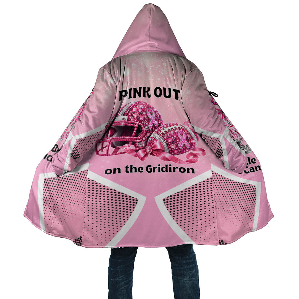 Breast Cancer Awareness Football Cloak Pink Out Gridiron Tackle Cancer Ribbon Charm