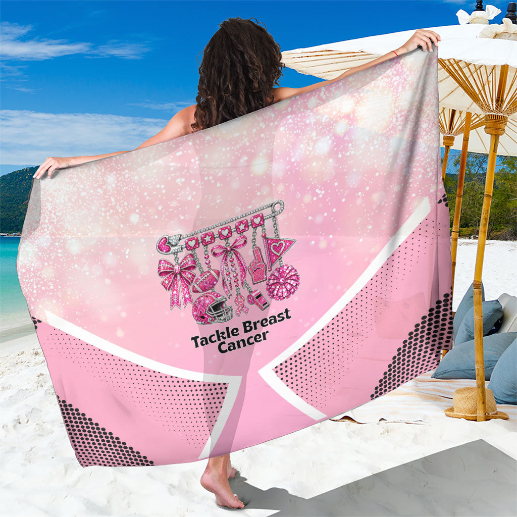 Breast Cancer Awareness Football Sarong Pink Out Gridiron Tackle Cancer Ribbon Charm