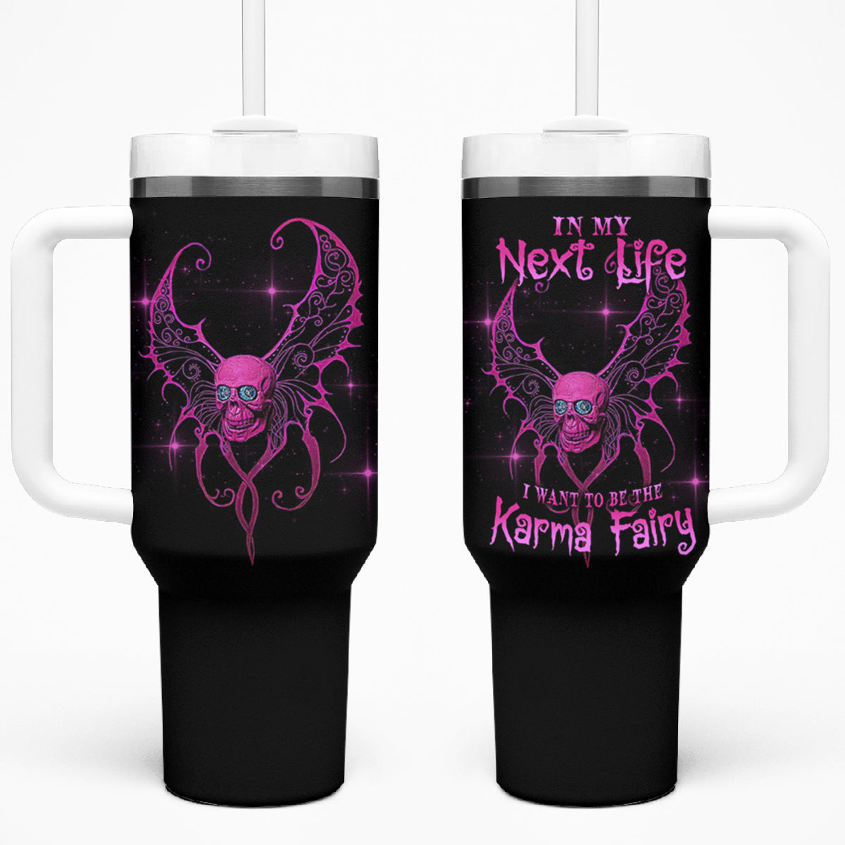 Karma Fairy Skul Tumbler With Handle