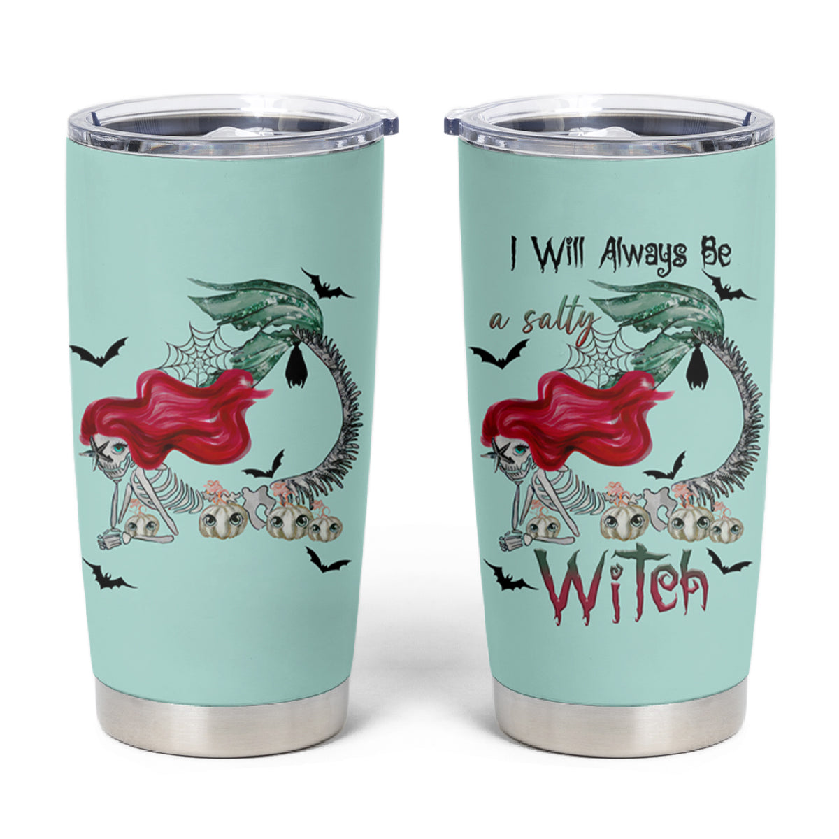 Salty Witch Mermaid Halloween Tumbler Cup