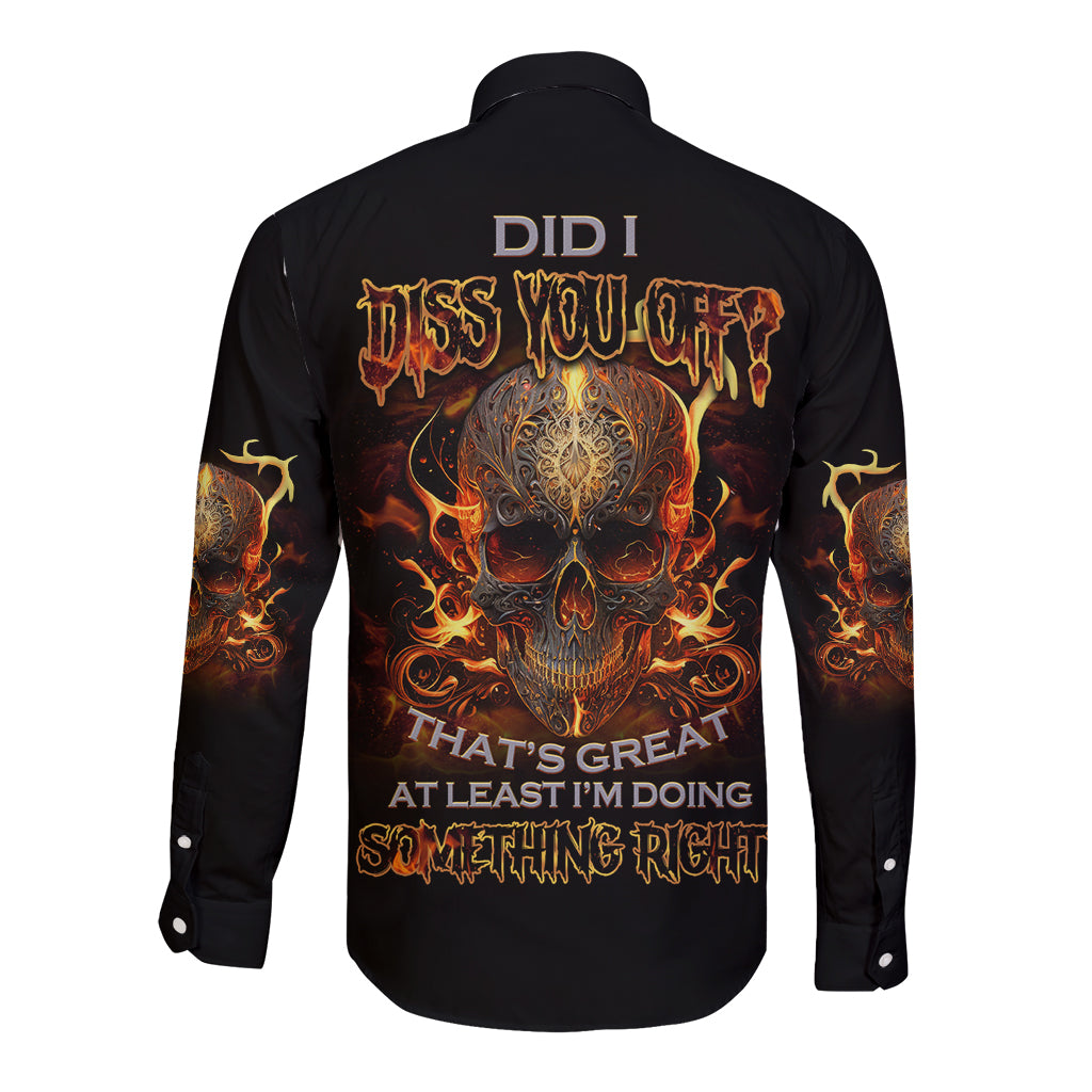 Did I Piss You Off Skull Filagree Long Sleeve Button Shirt - Wonder Print Shop