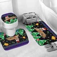 Malaysia Christmas Bathroom Set with Tiger Santa Hat Snowflakes and Holiday Tree Pattern - Wonder Print Shop
