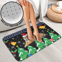 Malaysia Christmas Bathroom Set with Tiger Santa Hat Snowflakes and Holiday Tree Pattern - Wonder Print Shop