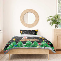 Malaysia Christmas Bedding Set with Tiger Santa Hat Snowflakes and Holiday Tree Pattern - Wonder Print Shop