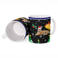 Malaysia Christmas Ceramic Mug with Tiger Santa Hat Snowflakes and Holiday Tree Pattern - Wonder Print Shop