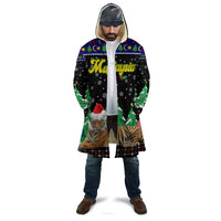 Malaysia Christmas Cloak with Tiger Santa Hat Snowflakes and Holiday Tree Pattern - Wonder Print Shop
