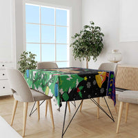 Malaysia Christmas Tablecloth with Tiger Santa Hat Snowflakes and Holiday Tree Pattern - Wonder Print Shop