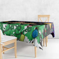 Malaysia Christmas Tablecloth with Tiger Santa Hat Snowflakes and Holiday Tree Pattern - Wonder Print Shop