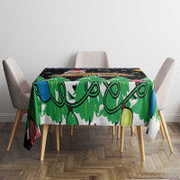 Malaysia Christmas Tablecloth with Tiger Santa Hat Snowflakes and Holiday Tree Pattern - Wonder Print Shop