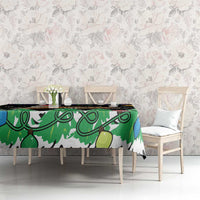 Malaysia Christmas Tablecloth with Tiger Santa Hat Snowflakes and Holiday Tree Pattern - Wonder Print Shop