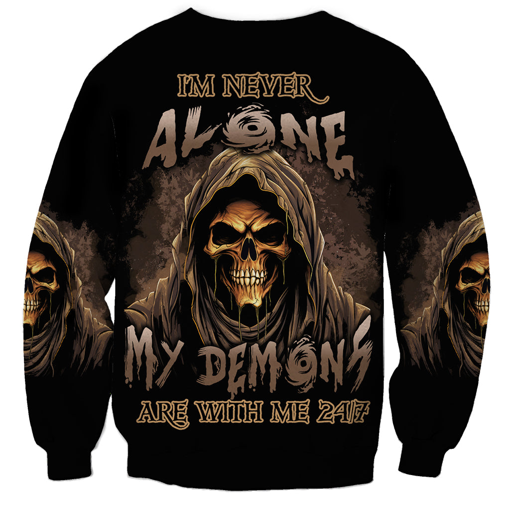 Dark reaper skull sweatshirt with large front hooded skull graphic