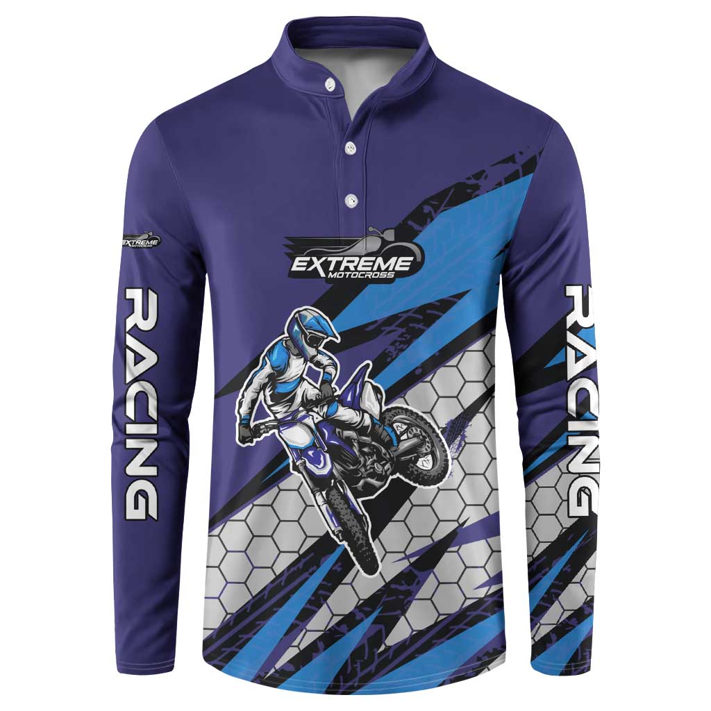 Custom Extreme Motocross Racing Button Sweatshirt with Rider Graphic - Wonder Print Shop