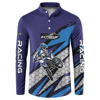 Custom Extreme Motocross Racing Button Sweatshirt with Rider Graphic - Wonder Print Shop