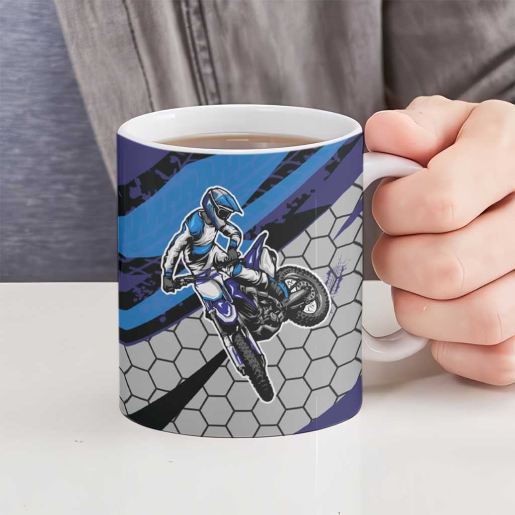 Custom Extreme Motocross Racing Ceramic Mug with Rider Graphic - Wonder Print Shop