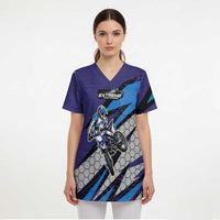 Custom Extreme Motocross Racing Scrub Top with Rider Graphic - Wonder Print Shop