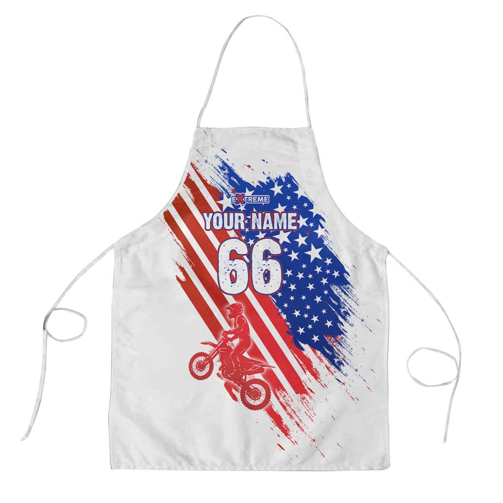 Custom Patriotic Motocross Apron with American Flag - Wonder Print Shop