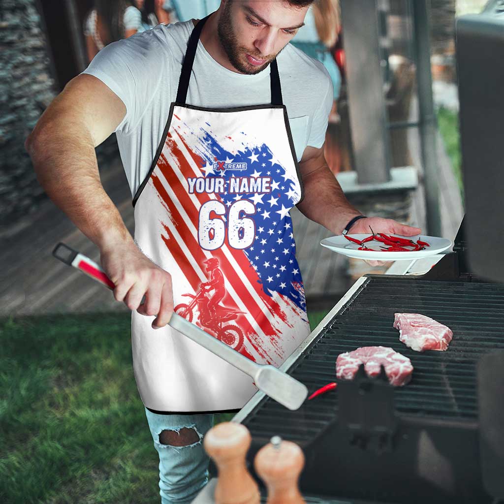 Custom Patriotic Motocross Apron with American Flag - Wonder Print Shop