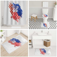 Custom Patriotic Motocross Bathroom Set with American Flag - Wonder Print Shop