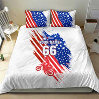 Custom Patriotic Motocross Bedding Set with American Flag - Wonder Print Shop