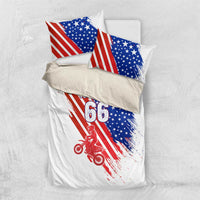 Custom Patriotic Motocross Bedding Set with American Flag - Wonder Print Shop