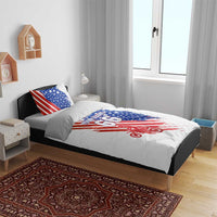 Custom Patriotic Motocross Bedding Set with American Flag - Wonder Print Shop