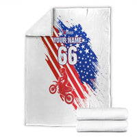 Custom Patriotic Motocross Blanket with American Flag - Wonder Print Shop