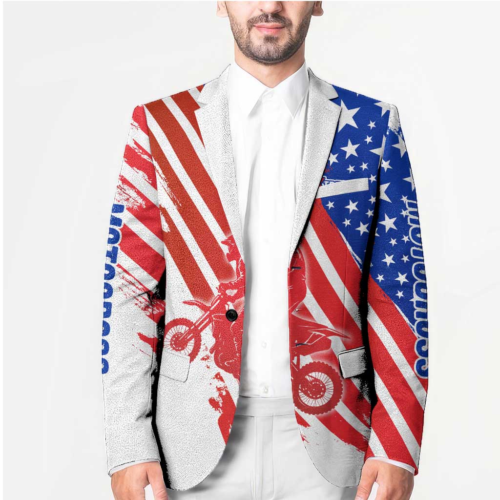 Custom Patriotic Motocross Blazer with American Flag - Wonder Print Shop