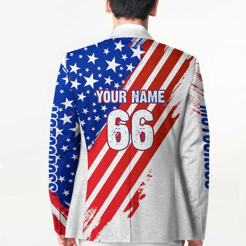 Custom Patriotic Motocross Blazer with American Flag - Wonder Print Shop
