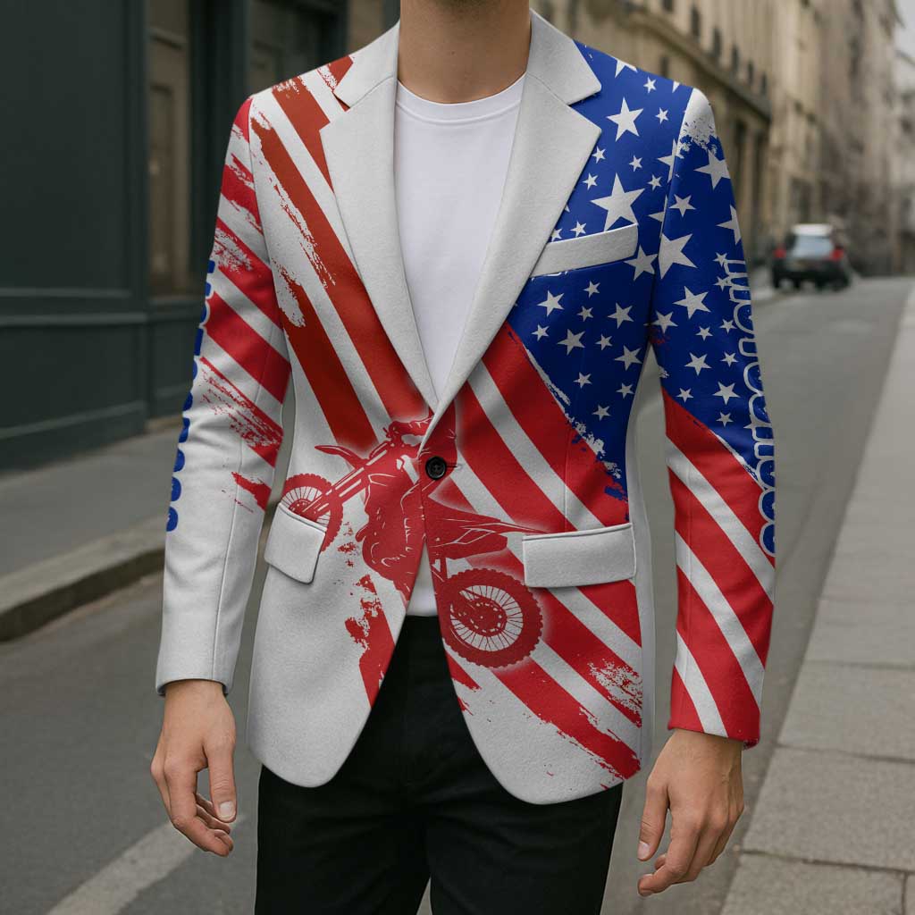 Custom Patriotic Motocross Blazer with American Flag - Wonder Print Shop