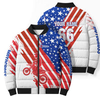 Custom Patriotic Motocross Bomber Puffer Jacket with American Flag - Wonder Print Shop