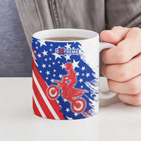 Custom Patriotic Motocross Ceramic Mug with American Flag - Wonder Print Shop
