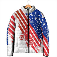 Custom Patriotic Motocross Padded Jacket with American Flag - Wonder Print Shop